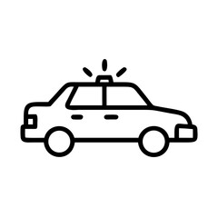 Police Car Icon for Law Enforcement and Security Themes