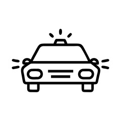 Obraz premium Police Car Icon for Law Enforcement and Security Themes