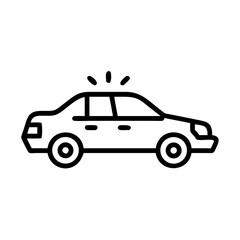Police Car Icon for Law Enforcement and Security Themes