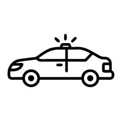 Police Car Icon for Law Enforcement and Security Themes