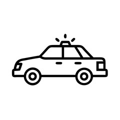 Police Car Icon for Law Enforcement and Security Themes