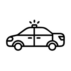 Police Car Icon for Law Enforcement and Security Themes
