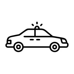 Police Car Icon for Law Enforcement and Security Themes