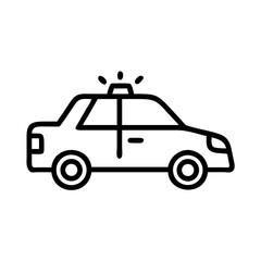 Police Car Icon for Law Enforcement and Security Themes