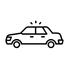 Police Car Icon for Law Enforcement and Security Themes