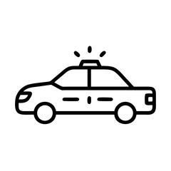 Police Car Icon for Law Enforcement and Security Themes