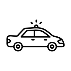 Police Car Icon for Law Enforcement and Security Themes