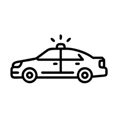 Police Car Icon for Law Enforcement and Security Themes