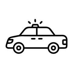 Police Car Icon for Law Enforcement and Security Themes