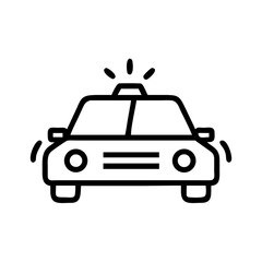 Police Car Icon for Law Enforcement and Security Themes