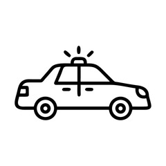 Police Car Icon for Law Enforcement and Security Themes