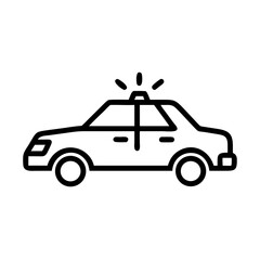 Police Car Icon for Law Enforcement and Security Themes