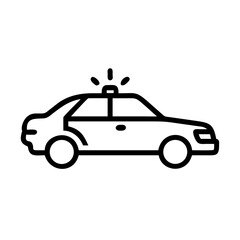 Police Car Icon for Law Enforcement and Security Themes