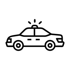Police Car Icon for Law Enforcement and Security Themes