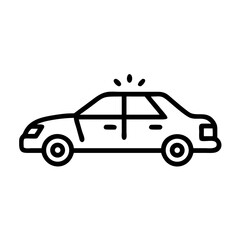 Police Car Icon for Law Enforcement and Security Themes