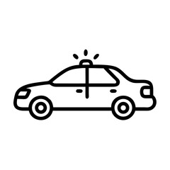 Police Car Icon for Law Enforcement and Security Themes