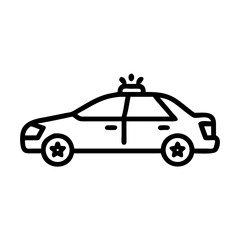 Police Car Icon for Law Enforcement and Security Themes