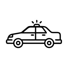 Police Car Icon for Law Enforcement and Security Themes