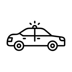 Police Car Icon for Law Enforcement and Security Themes