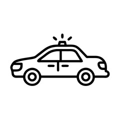 Fototapeta premium Police Car Icon for Law Enforcement and Security Themes