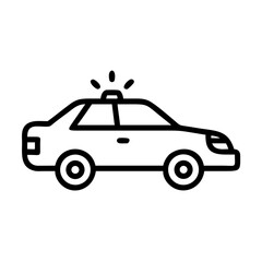 Police Car Icon for Law Enforcement and Security Themes