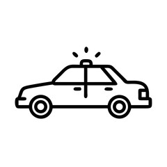 Police Car Icon for Law Enforcement and Security Themes
