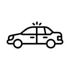 Police Car Icon for Law Enforcement and Security Themes