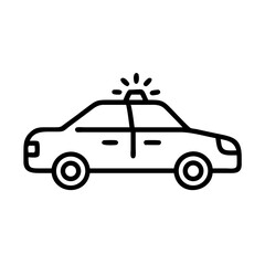 Police Car Icon for Law Enforcement and Security Themes
