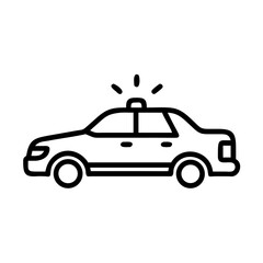 Fototapeta premium Police Car Icon for Law Enforcement and Security Themes