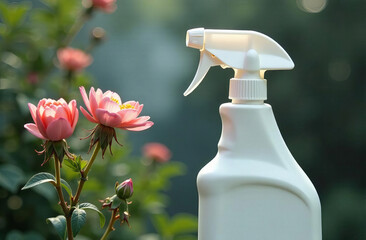 White spray gun for spraying flowers, caring for plants and flowers