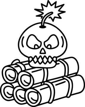 recommend clip art: bomb with angry skull fuse, explosive dynamite illustration
