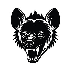hyena head vector art silhouette 