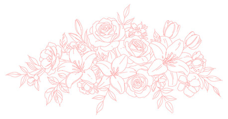 flowers floral line art illustration