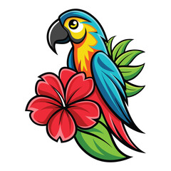 parrot on a flower