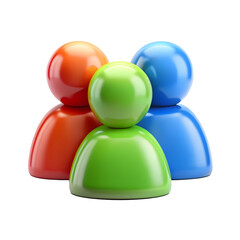 User group icon 3d rendering isolated on transparent background. Cartoon plastic style icon