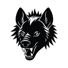 hyena head vector art silhouette 