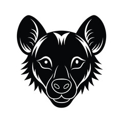 hyena head vector art silhouette 
