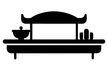 bed silhouette vector illustration