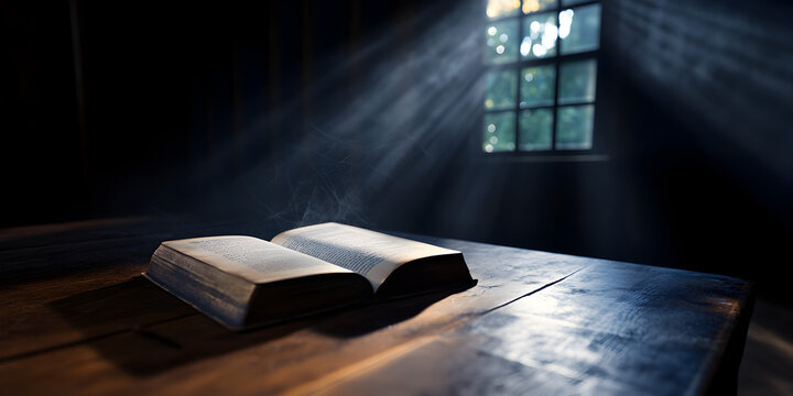 A dimly lit Victorian study with cobwebs in the corners and an old, open book resting on the desk.

