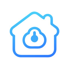 Connected Smart Home Exterior with Signal Icon Design