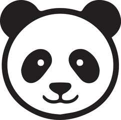 Cute panda icon. Stylized illustration of a panda face with bold black lines. 