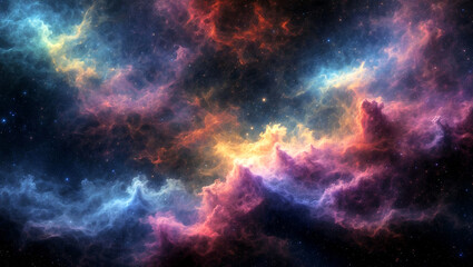 Obraz premium Vibrant nebula texture creating a mystical cosmic background