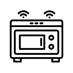 Smart Oven with Control Panel Icon Design
