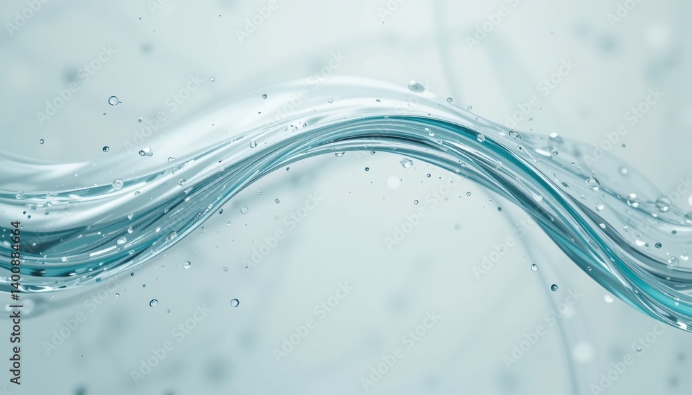 Poster flowing water wave clear liquid motion abstract background tranquil environment close-up view fluid 