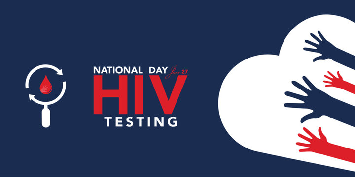 HIV Testing day is observed every year on June 27th to encourage people to get tested for (human immunodeficiency virus), know their status, and get linked to care and treatment. Vector illustration