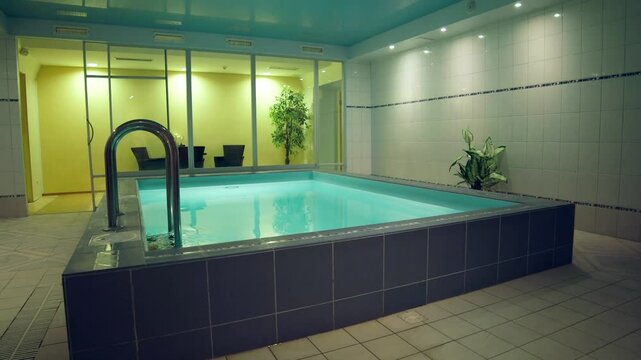 Small Hotel SPA Center with Pool and Relaxation Corner. Spa Therapies have Existed Since the Classical Times when Taking Bath was Considered as Means to Treat Illnesses.