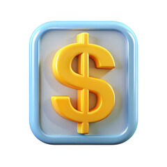 Fototapeta premium 3d dollar sign isolated on transparent background. Cut out