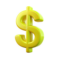 Fototapeta premium 3d dollar sign isolated on transparent background. Cut out