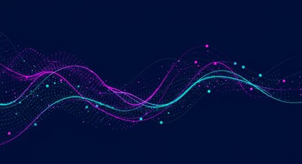 Abstract Flowing Energy Waves in Orange and Purple