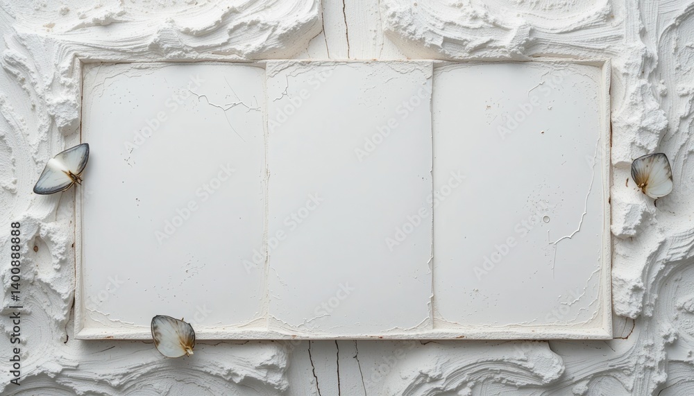 Poster Creative blank canvas art composition studio setting visual art minimalist design top-down view conceptual expression